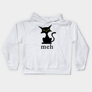 Meh Black Cat Halloween Kids Hoodie